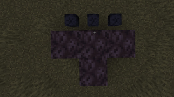 Minecraft: Faça uma base em T com as areias e coloque os três crânios logo acima - Minecraft