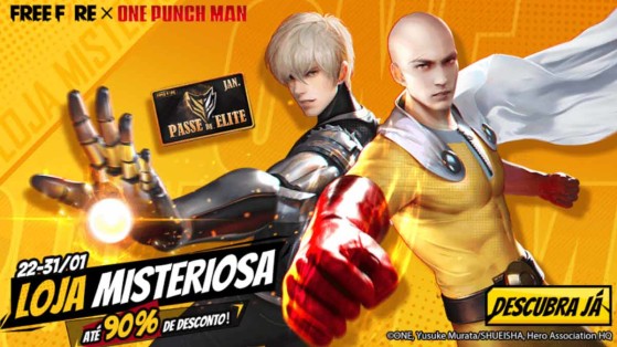 Free Fire x One Punch Man: Skins Genos e Careca de Capa chegam à Loja Misteriosa