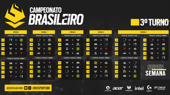 Calendário de jogos do 3º turno do Brasileirão Rainbow Six (Foto: Divulgação/Rainbow Six Esports Brasil) - Rainbow Six Siege