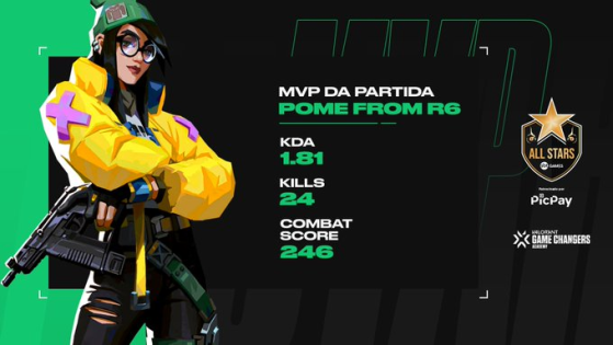 MVP da partida entre Valkirias x NYX — Foto: SBT Games - VALORANT