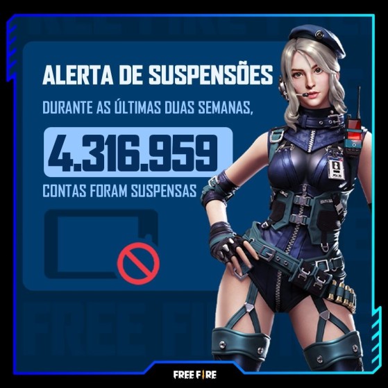 Free Fire suspende mais de 1,3 milhão de contas 'trapaceiras' do