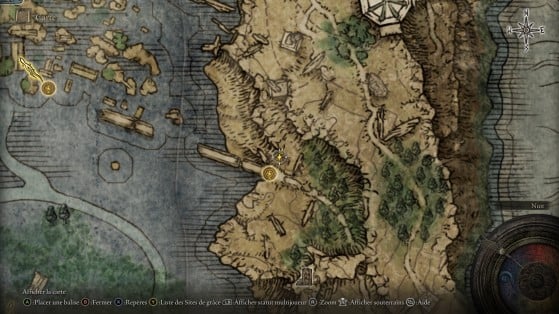 Localização da NPC no mapa - Elden Ring