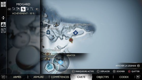 Localização do Corvo 2 no mapa - God of War Ragnarok