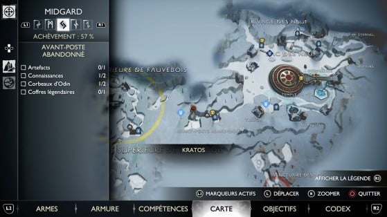 Localização do Corvo 5 no mapa - God of War Ragnarok