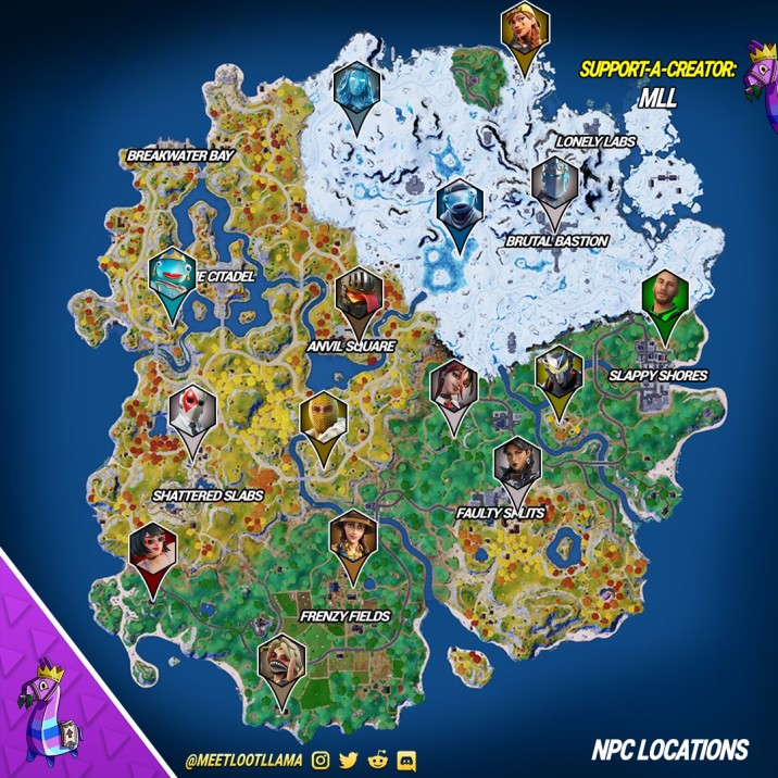 Fortnite cap tulo 4 localiza o de todos os npcs no novo mapa millenium