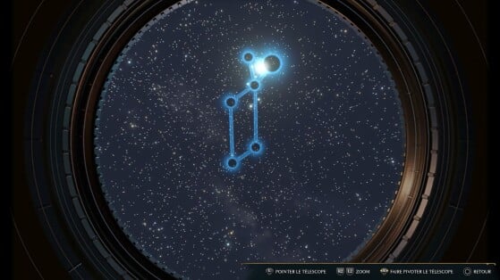 Ajuste o foco, tamanho e distância para alinhar as constelações - Hogwarts Legacy