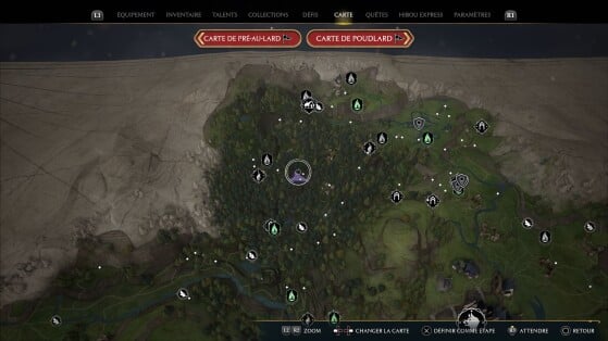 Localização da Mesa de Astronomia de Dragão no mapa - Hogwarts Legacy