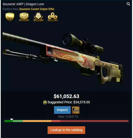 AWP - Dragon Lore Lembrança do Skadoddle - Counter-Strike: Global Offensive