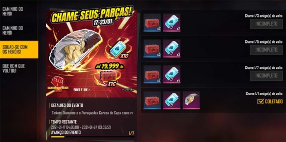 Free Fire: evento para chamar amigos de volta retorna; como ganhar