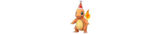 Encontro com Charmander com chapéu de festa - Pokémon GO