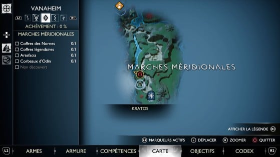 Localização do Corvo 1 no mapa - God of War Ragnarok