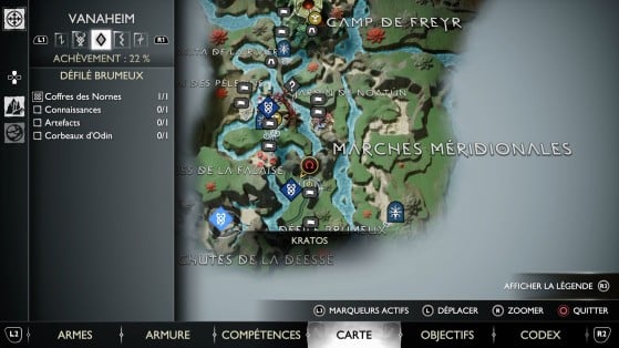 Localização do Corvo 5 no mapa - God of War Ragnarok