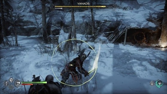 No combate próximo, Vanadís iniciará um combo com ataque de espada - God of War Ragnarok