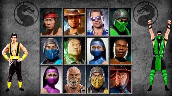Mortal Kombat 2 - Seleção de personagens - Millenium