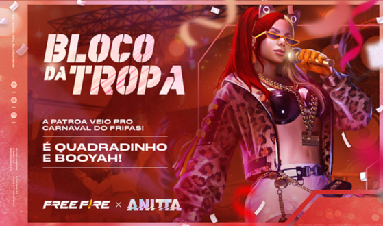 Anitta estrela evento de Carnaval do Free Fire em parceria com a Claro