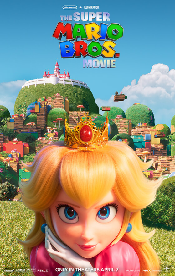 Novo pôster de Super Mario Bros. com foco em Princesa Peach — Imagem: Universal/Nintendo/Illumination - Millenium