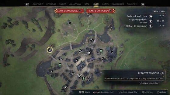 Localização do Nabo Mágico no mapa - Hogwarts Legacy