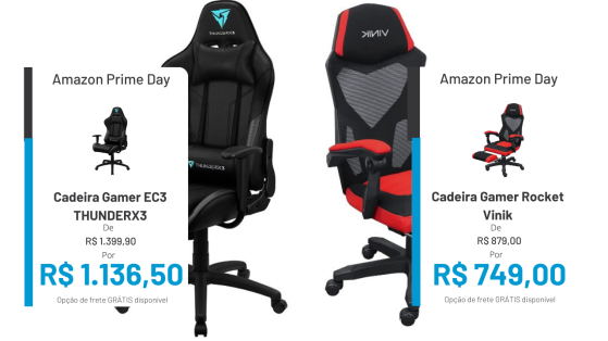 Amazon Prime Day: 4 cadeiras gamers para dar mais conforto durante a gameplay