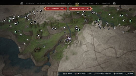 Localização da Cripta do Tesouro no mapa - Hogwarts Legacy
