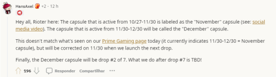 Next Prime Gaming Capsule will be available November 30th 17:00 UTC :  r/leagueoflegends