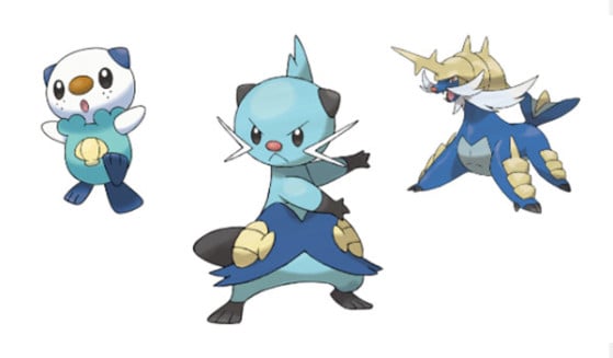 Evoluções de Oshawott. | Imagem: Reprodução - Pokémon Legends: Arceus