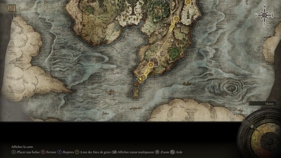 Localização de Edgard no mapa - Elden Ring