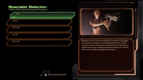 Suicide Mission Biotic Specialist: Escolha Jack, Samara ou Morinth - Millenium