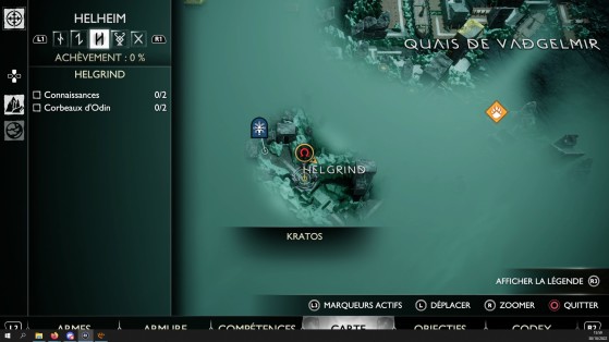 Localização do Corvo 1 no mapa - God of War Ragnarok