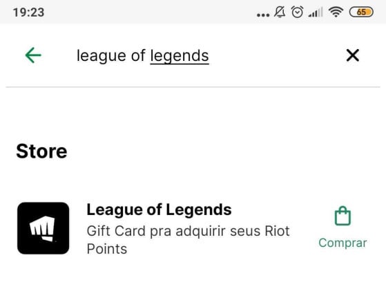 Busca por League of Legends no aplicativo PicPay - League of Legends