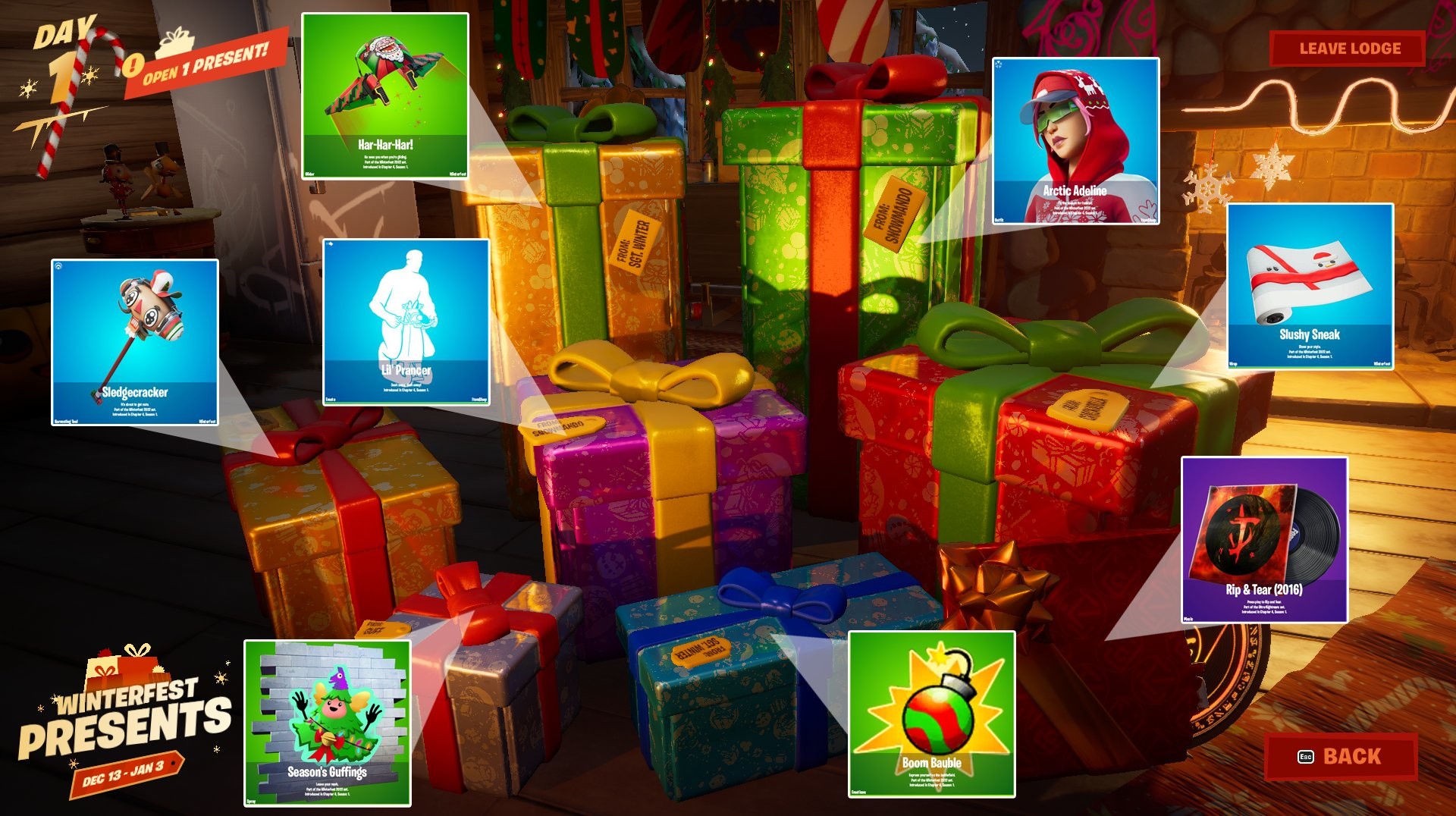 Presentes de Natal Fortnite Como pegar itens de graça no Chalé Aconchegante Millenium
