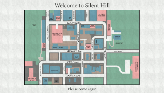 Mapa do jogo Silent Hill: Origens - Millenium