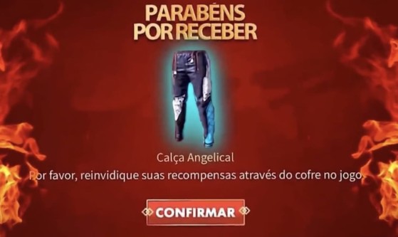 garena free fire resgatar código da calça angelical