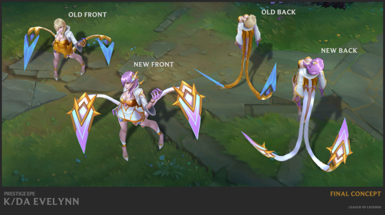 Versão aprimorada da skin K/DA Evelynn Edição de Prestígio. | Imagem: Riot Games/Reprodução - League of Legends