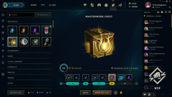 Trilha de recompensas de marco do Mestre-Artesão. | Imagem: Riot Games/Reprodução - League of Legends