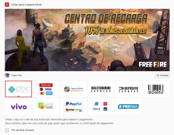 Centro de Recarga Free Fire