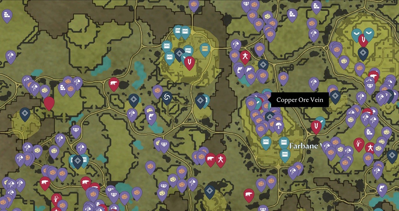 Mapa interativo de V Rising: como encontrar qualquer recurso com apenas ...