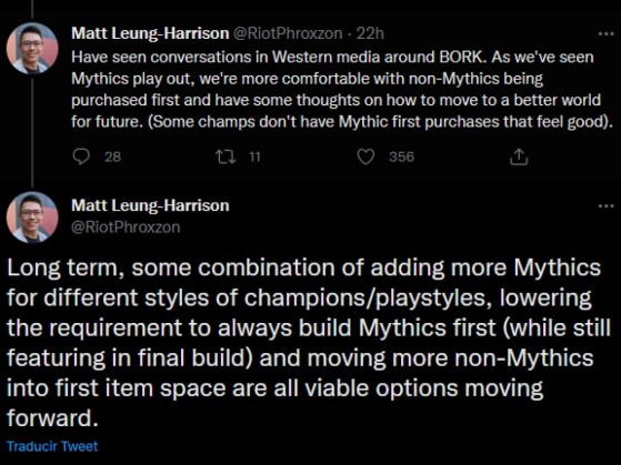 Os dois principais tweets sobre itens míticos de um funcionário da Riot Games - League of Legends