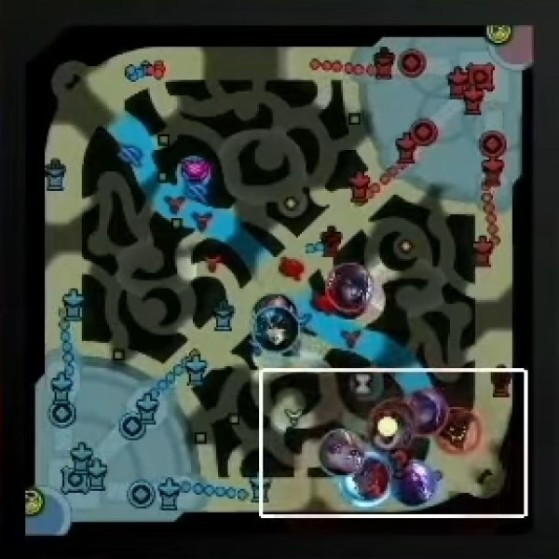 Esta era a situação do mapa 30 segundos antes de a T1 pegar o Barão - League of Legends
