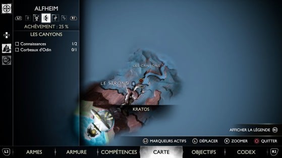 Localização do Corvo 4 no mapa - God of War Ragnarok
