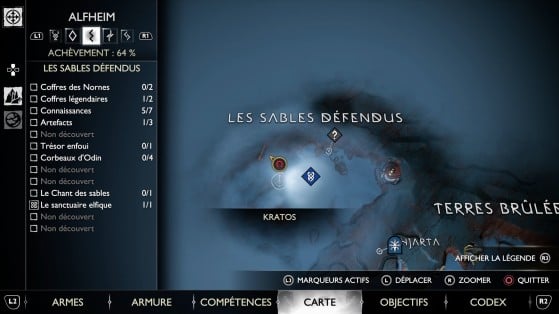 Localização do Corvo 7 no mapa - God of War Ragnarok
