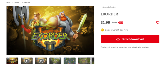 Exorder foi o primeiro jogo disponibilizado — Captura de tela: MGG Brasil | Imagem: Nintendo - Millenium