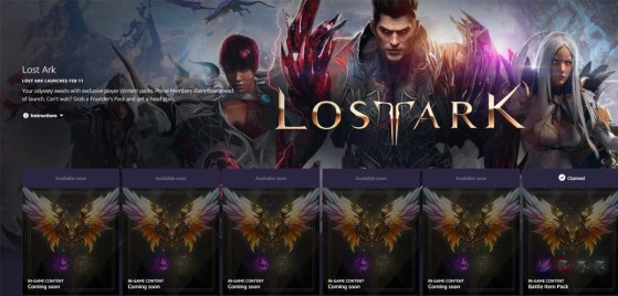 Todos os meses, jogadores de Lost Ark receberão itens dos loots do Prime Gaming. | Imagem: Prime Gaming/Reprodução - Lost Ark