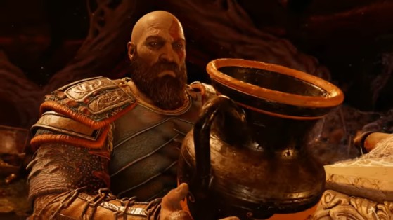 God of War 2018 - Kratos vê arte com seu passado - God of War Ragnarok