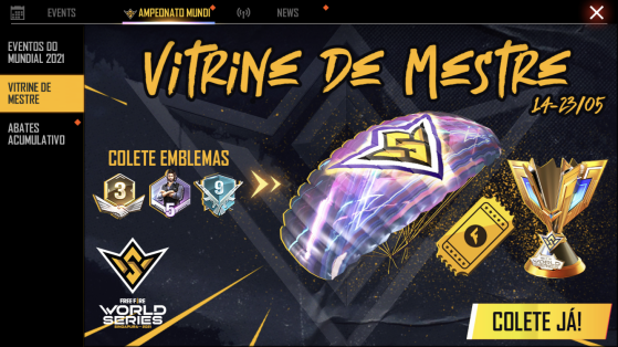 Free Fire: Evento Vitrine de Mestre oferece itens do Mundial