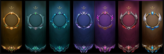 Molduras de perfil das ranqueadas de Wild Rift. | Imagem: Riot Games/Reprodução - Wild Rift