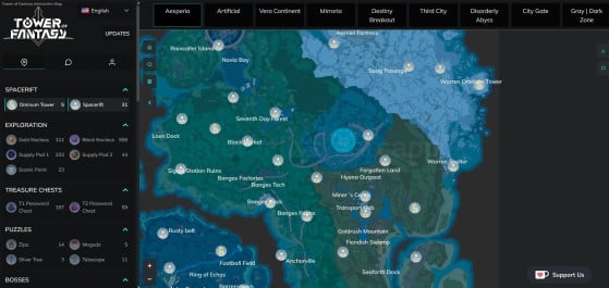 Outra opção de Mapa Interativo de Tower of Fantasy - Tower of Fantasy