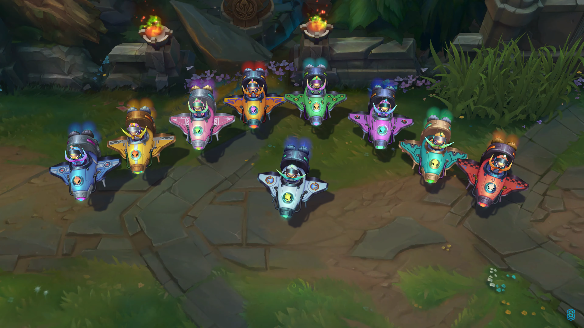 LoL: Novas skins Astronauta são reveladas para Corki, Maokai, Rammus e