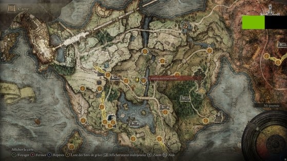 Localização da invasão no mapa - Elden Ring