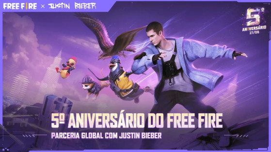 Free Fire terá show de Justin Bieber no aniversário de 5 anos do battle royale