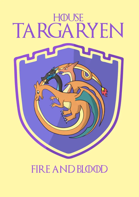 Brasão da Casa Targaryen —  Imagem: _baddwolf/Reddit - Pokémon Scarlet e Violet